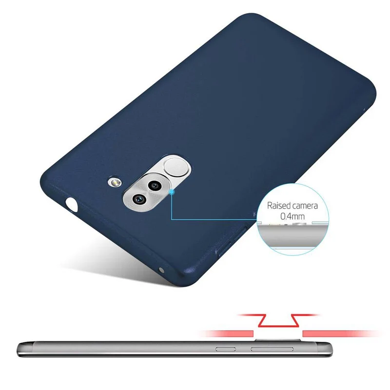 Cadorabo Hülle kompatibel mit Huawei MATE 9 LITE / GR5 2017 / Honor 6X Hard Case Schutzhülle in Metall Optik gegen Kratzer und Stöße