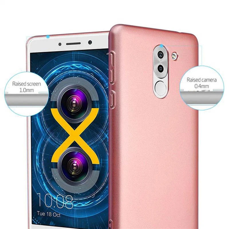 Cadorabo Hülle kompatibel mit Huawei MATE 9 LITE / GR5 2017 / Honor 6X Hard Case Schutzhülle in Metall Optik gegen Kratzer und Stöße