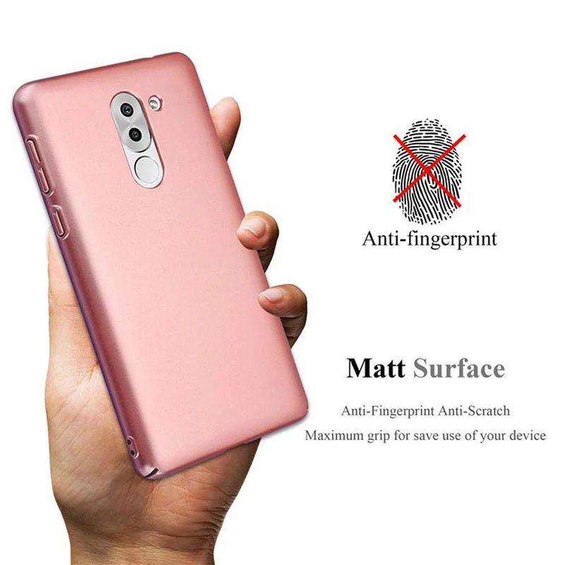 Cadorabo Hülle kompatibel mit Huawei MATE 9 LITE / GR5 2017 / Honor 6X Hard Case Schutzhülle in Metall Optik gegen Kratzer und Stöße