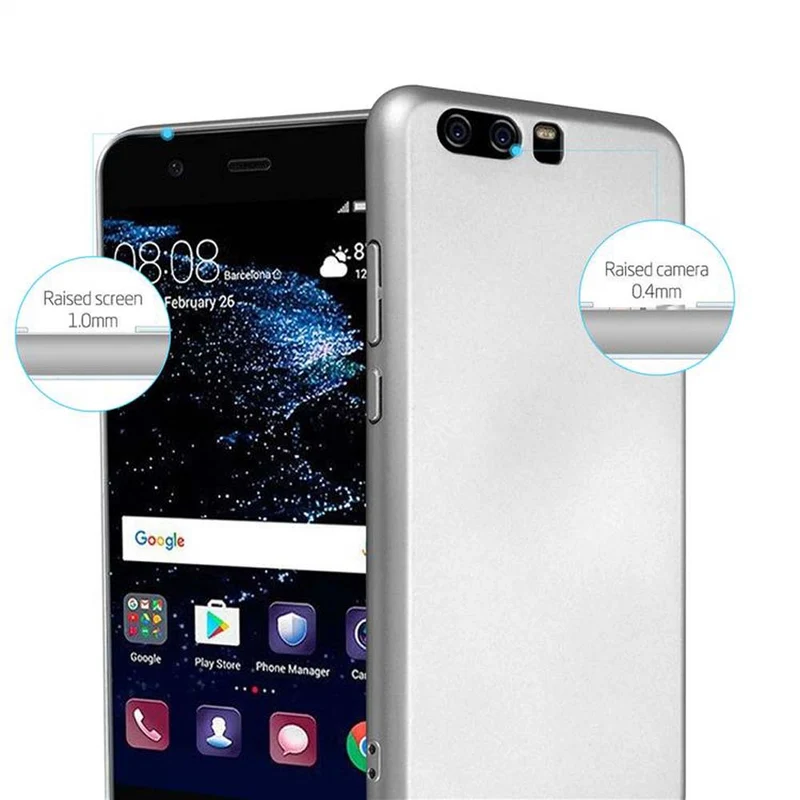 Cadorabo Hülle kompatibel mit Huawei P10 Hard Case Schutzhülle in Metall Optik gegen Kratzer und Stöße