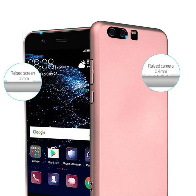 Cadorabo Hülle kompatibel mit Huawei P10 Hard Case Schutzhülle in Metall Optik gegen Kratzer und Stöße