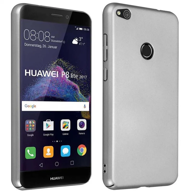 Cadorabo Hülle kompatibel mit Huawei P8 LITE 2017 / P9 LITE 2017 Hard Case Schutzhülle in Metall Optik gegen Kratzer und Stöße