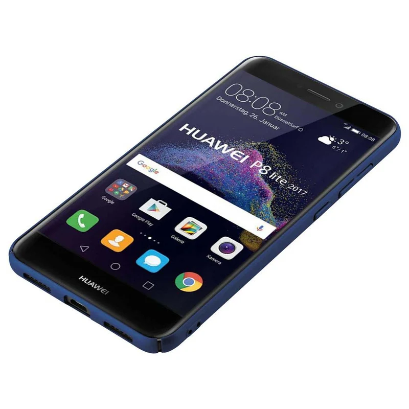 Cadorabo Hülle kompatibel mit Huawei P8 LITE 2017 / P9 LITE 2017 Hard Case Schutzhülle in Metall Optik gegen Kratzer und Stöße