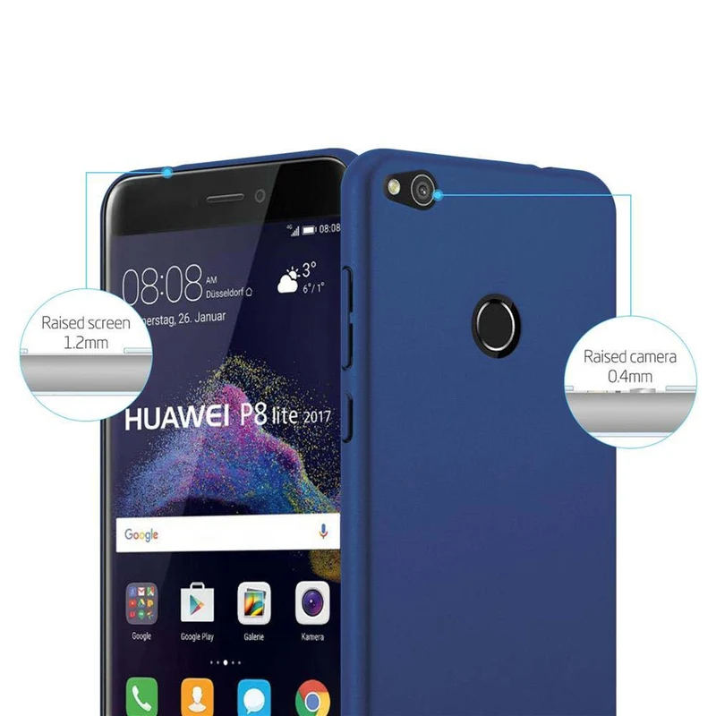 Cadorabo Hülle kompatibel mit Huawei P8 LITE 2017 / P9 LITE 2017 Hard Case Schutzhülle in Metall Optik gegen Kratzer und Stöße