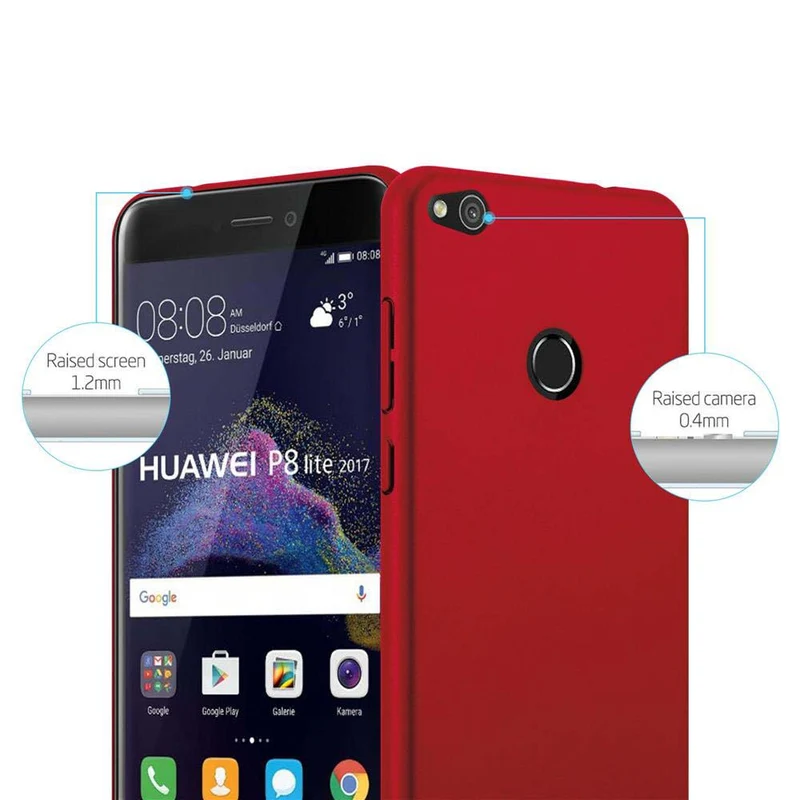 Cadorabo Hülle kompatibel mit Huawei P8 LITE 2017 / P9 LITE 2017 Hard Case Schutzhülle in Metall Optik gegen Kratzer und Stöße
