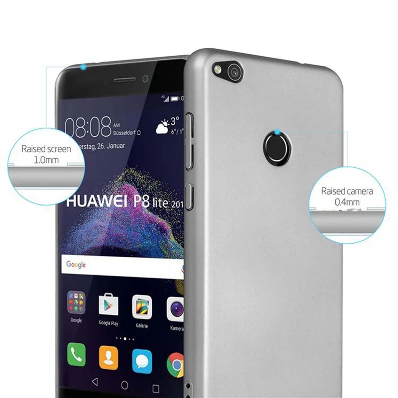 Cadorabo Hülle kompatibel mit Huawei P8 LITE 2017 / P9 LITE 2017 Hard Case Schutzhülle in Metall Optik gegen Kratzer und Stöße