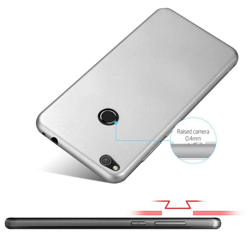 Cadorabo Hülle kompatibel mit Huawei P8 LITE 2017 / P9 LITE 2017 Hard Case Schutzhülle in Metall Optik gegen Kratzer und Stöße