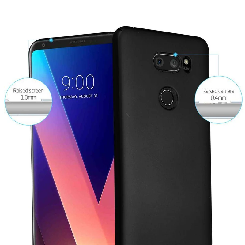 Cadorabo Hülle kompatibel mit LG V30 / V30+ / V30S / V30S+ Hard Case Schutzhülle in Metall Optik gegen Kratzer und Stöße