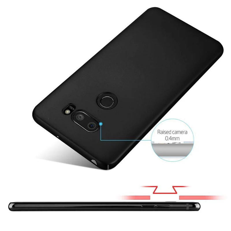 Cadorabo Hülle kompatibel mit LG V30 / V30+ / V30S / V30S+ Hard Case Schutzhülle in Metall Optik gegen Kratzer und Stöße