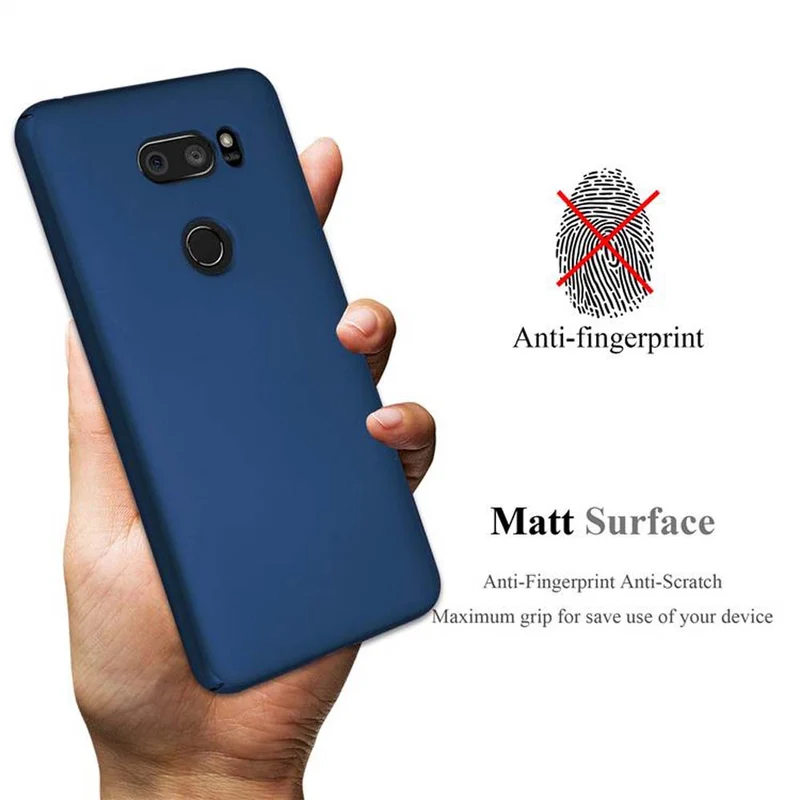 Cadorabo Hülle kompatibel mit LG V30 / V30+ / V30S / V30S+ Hard Case Schutzhülle in Metall Optik gegen Kratzer und Stöße