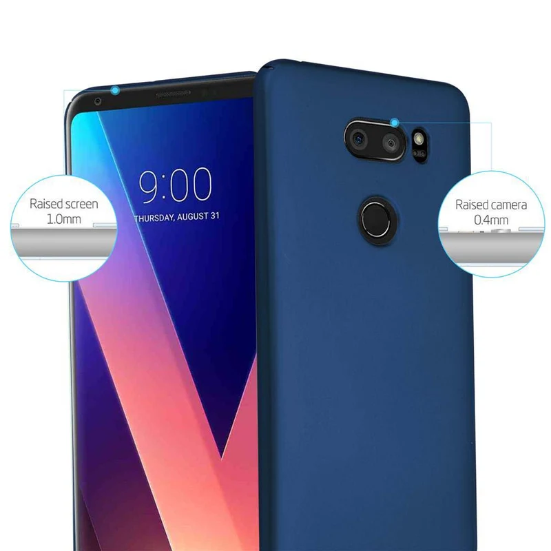 Cadorabo Hülle kompatibel mit LG V30 / V30+ / V30S / V30S+ Hard Case Schutzhülle in Metall Optik gegen Kratzer und Stöße