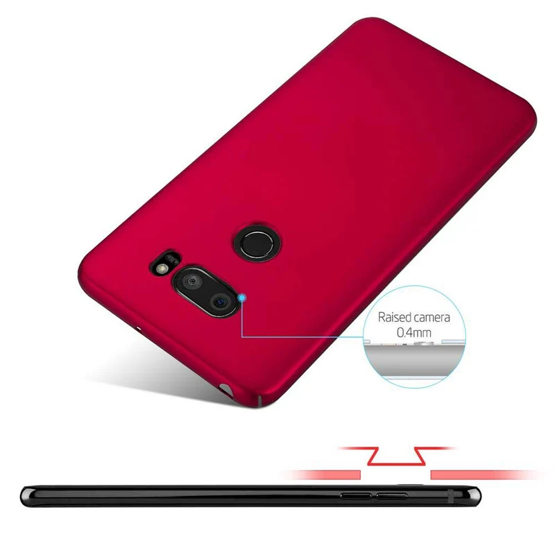 Cadorabo Hülle kompatibel mit LG V30 / V30+ / V30S / V30S+ Hard Case Schutzhülle in Metall Optik gegen Kratzer und Stöße