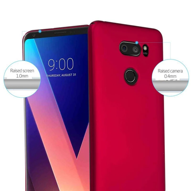 Cadorabo Hülle kompatibel mit LG V30 / V30+ / V30S / V30S+ Hard Case Schutzhülle in Metall Optik gegen Kratzer und Stöße