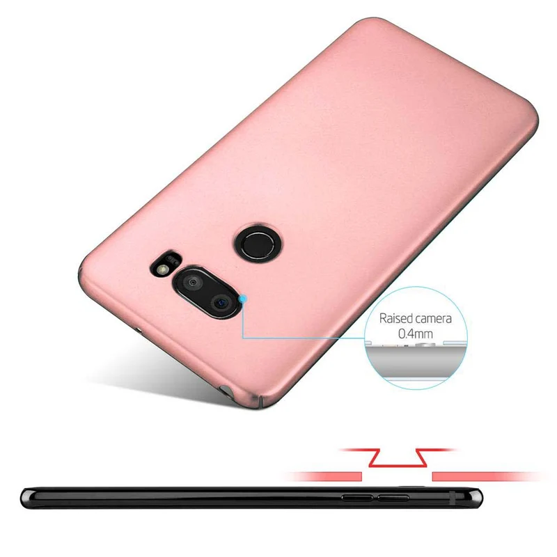 Cadorabo Hülle kompatibel mit LG V30 / V30+ / V30S / V30S+ Hard Case Schutzhülle in Metall Optik gegen Kratzer und Stöße