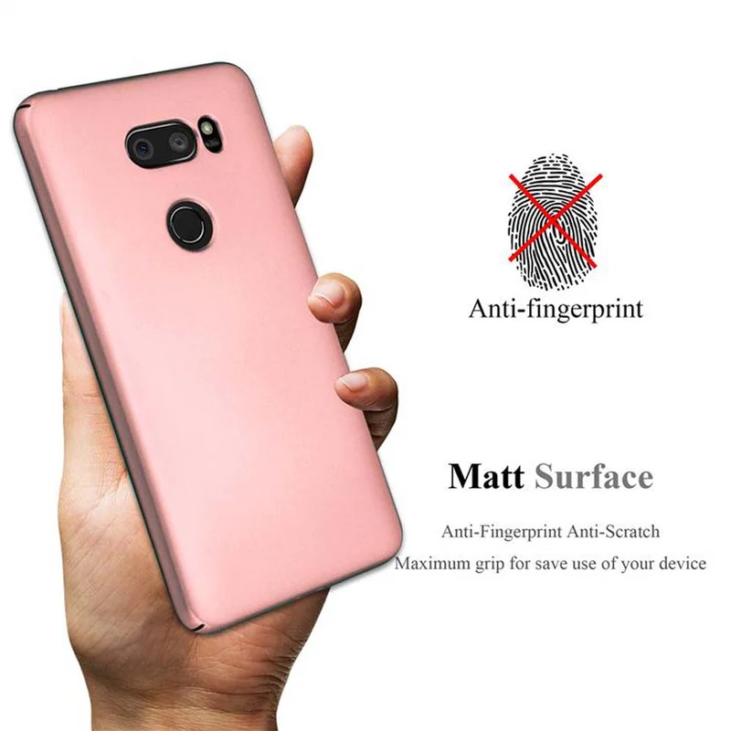 Cadorabo Hülle kompatibel mit LG V30 / V30+ / V30S / V30S+ Hard Case Schutzhülle in Metall Optik gegen Kratzer und Stöße