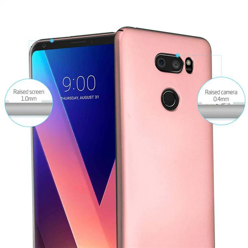 Cadorabo Hülle kompatibel mit LG V30 / V30+ / V30S / V30S+ Hard Case Schutzhülle in Metall Optik gegen Kratzer und Stöße