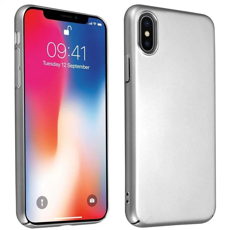 Cadorabo Hülle kompatibel mit Apple iPhone X / XS Hard Case Schutzhülle in Metall Optik gegen Kratzer und Stöße