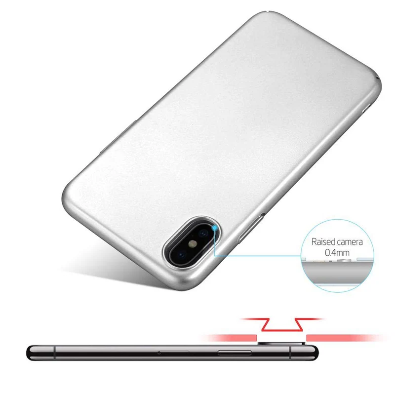 Cadorabo Hülle kompatibel mit Apple iPhone X / XS Hard Case Schutzhülle in Metall Optik gegen Kratzer und Stöße