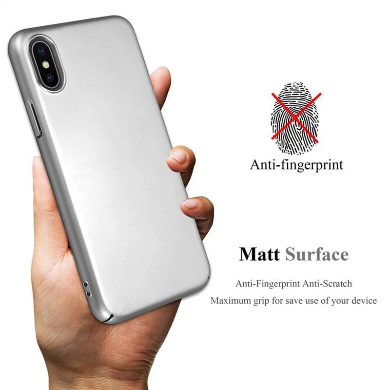 Cadorabo Hülle kompatibel mit Apple iPhone X / XS Hard Case Schutzhülle in Metall Optik gegen Kratzer und Stöße