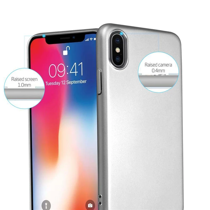 Cadorabo Hülle kompatibel mit Apple iPhone X / XS Hard Case Schutzhülle in Metall Optik gegen Kratzer und Stöße