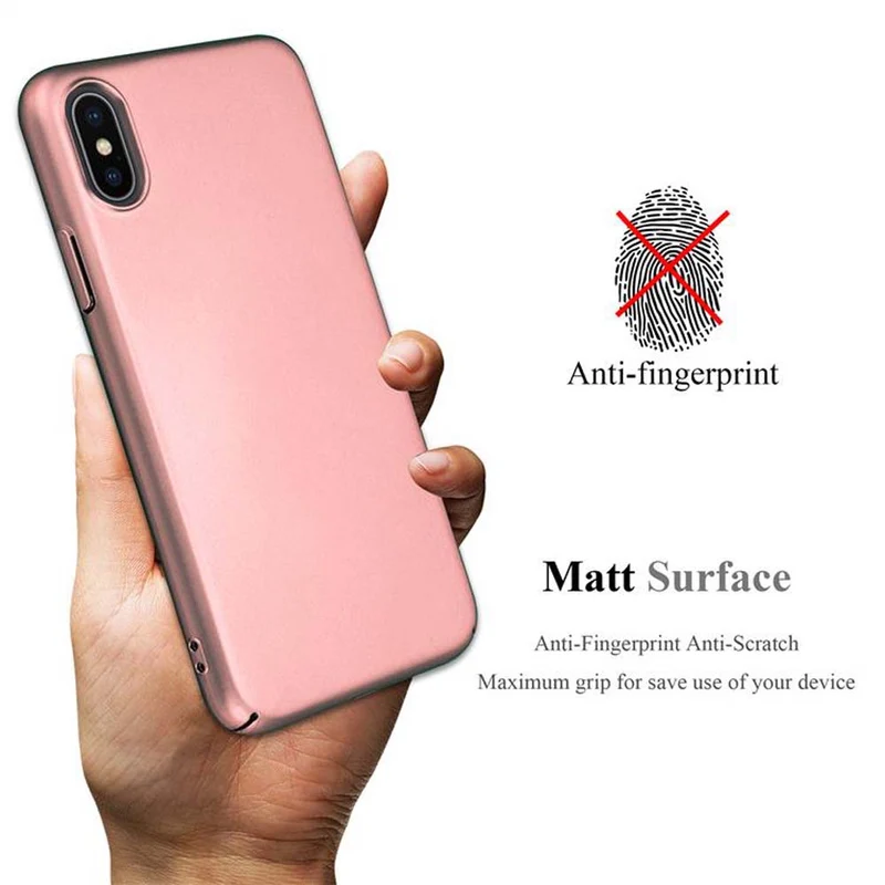 Cadorabo Hülle kompatibel mit Apple iPhone X / XS Hard Case Schutzhülle in Metall Optik gegen Kratzer und Stöße