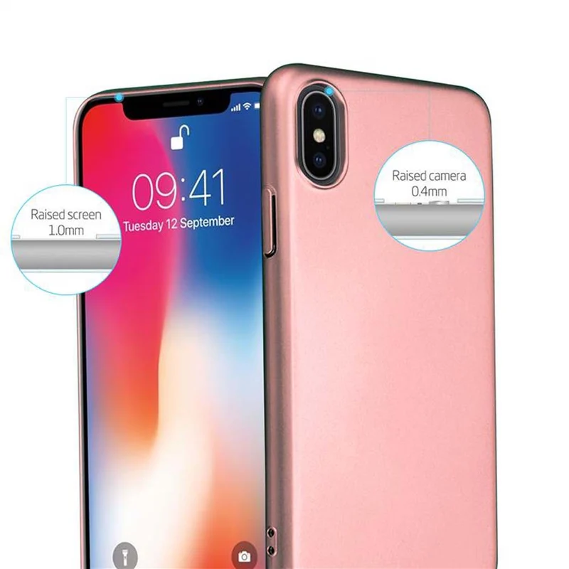 Cadorabo Hülle kompatibel mit Apple iPhone X / XS Hard Case Schutzhülle in Metall Optik gegen Kratzer und Stöße