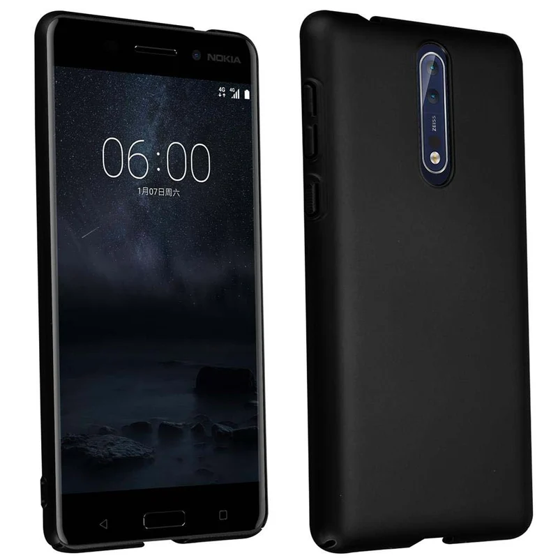 Cadorabo Hülle kompatibel mit Nokia 8 2017 Hard Case Schutzhülle in Metall Optik gegen Kratzer und Stöße
