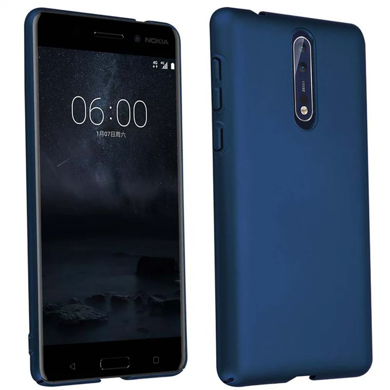 Cadorabo Hülle kompatibel mit Nokia 8 2017 Hard Case Schutzhülle in Metall Optik gegen Kratzer und Stöße