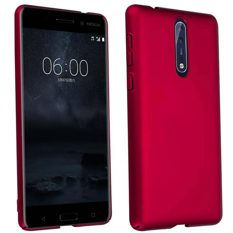 Cadorabo Hülle kompatibel mit Nokia 8 2017 Hard Case Schutzhülle in Metall Optik gegen Kratzer und Stöße