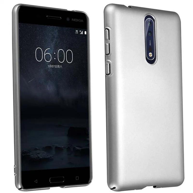 Cadorabo Hülle kompatibel mit Nokia 8 2017 Hard Case Schutzhülle in Metall Optik gegen Kratzer und Stöße