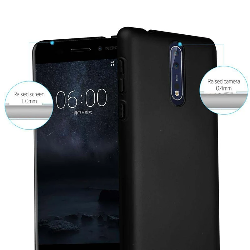 Cadorabo Hülle kompatibel mit Nokia 8 2017 Hard Case Schutzhülle in Metall Optik gegen Kratzer und Stöße
