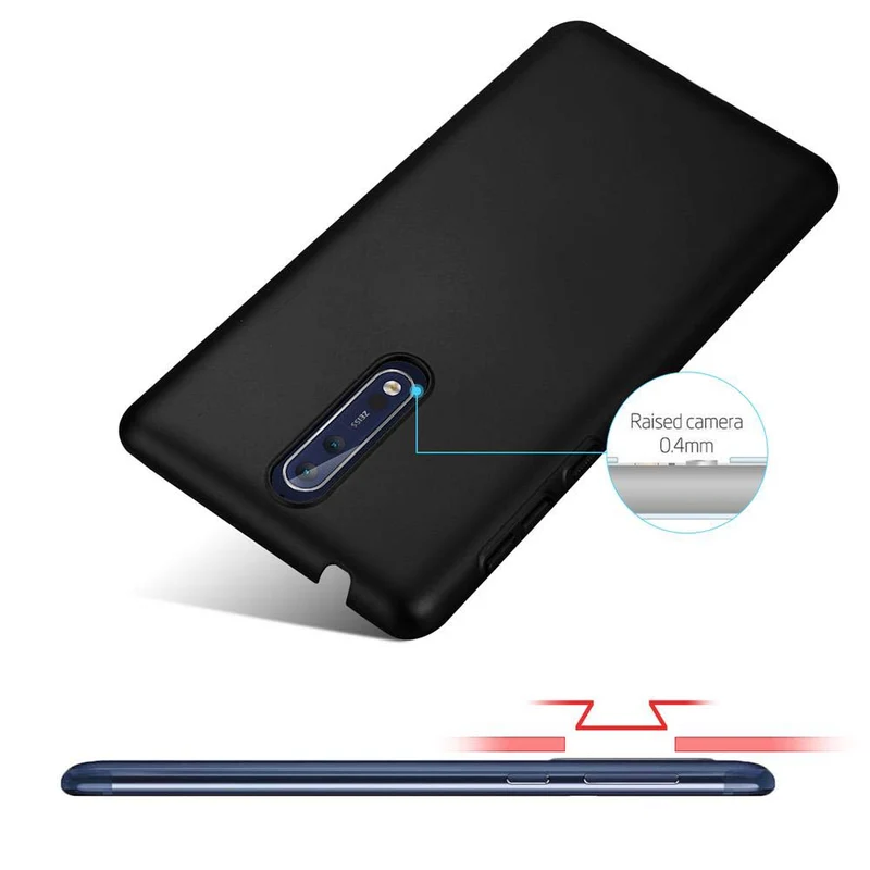 Cadorabo Hülle kompatibel mit Nokia 8 2017 Hard Case Schutzhülle in Metall Optik gegen Kratzer und Stöße