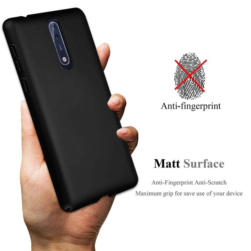 Cadorabo Hülle kompatibel mit Nokia 8 2017 Hard Case Schutzhülle in Metall Optik gegen Kratzer und Stöße