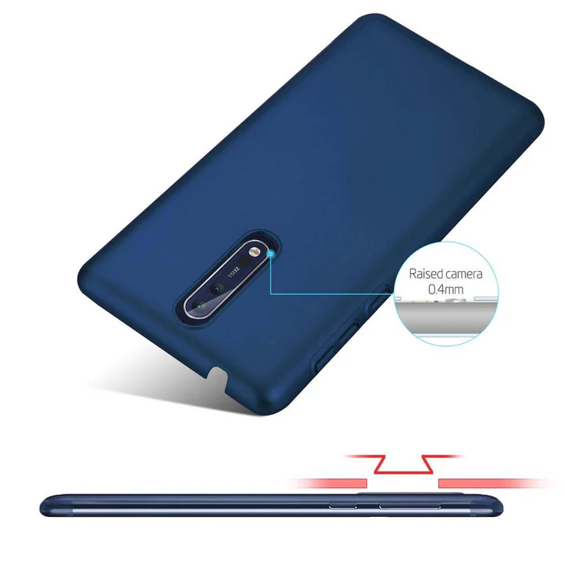 Cadorabo Hülle kompatibel mit Nokia 8 2017 Hard Case Schutzhülle in Metall Optik gegen Kratzer und Stöße