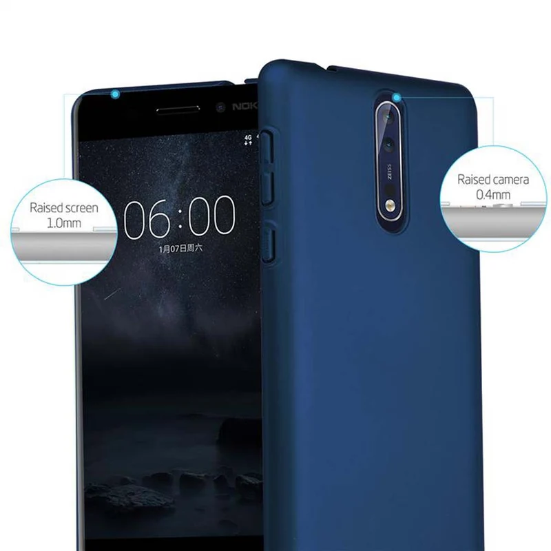 Cadorabo Hülle kompatibel mit Nokia 8 2017 Hard Case Schutzhülle in Metall Optik gegen Kratzer und Stöße