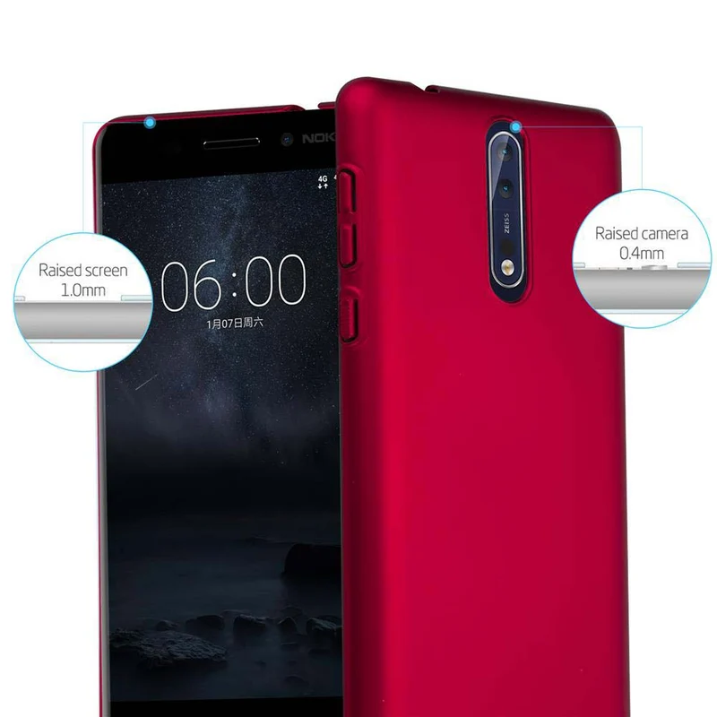 Cadorabo Hülle kompatibel mit Nokia 8 2017 Hard Case Schutzhülle in Metall Optik gegen Kratzer und Stöße
