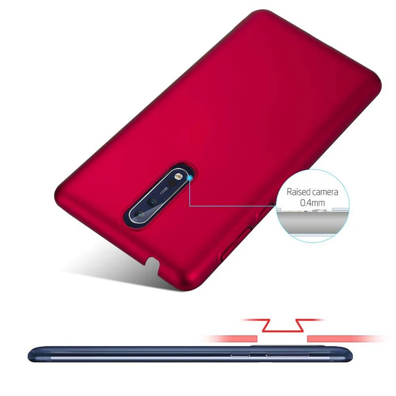 Cadorabo Hülle kompatibel mit Nokia 8 2017 Hard Case Schutzhülle in Metall Optik gegen Kratzer und Stöße
