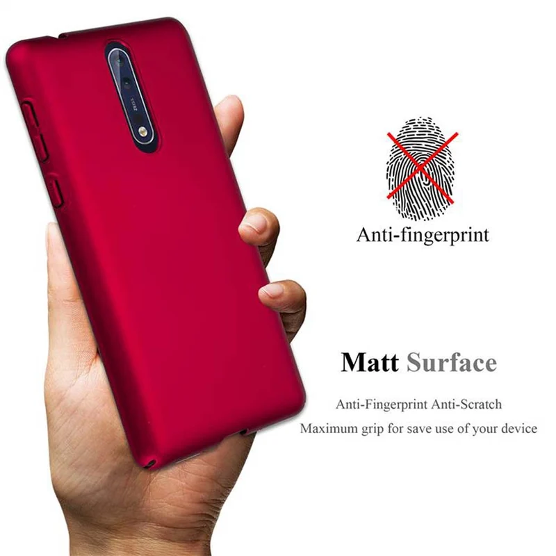 Cadorabo Hülle kompatibel mit Nokia 8 2017 Hard Case Schutzhülle in Metall Optik gegen Kratzer und Stöße