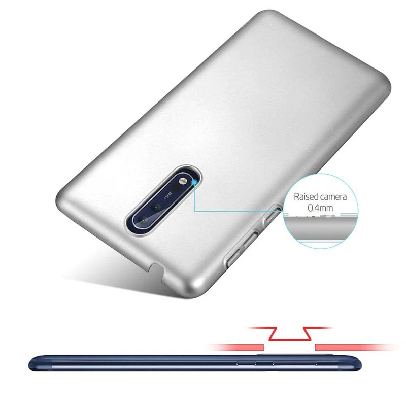 Cadorabo Hülle kompatibel mit Nokia 8 2017 Hard Case Schutzhülle in Metall Optik gegen Kratzer und Stöße