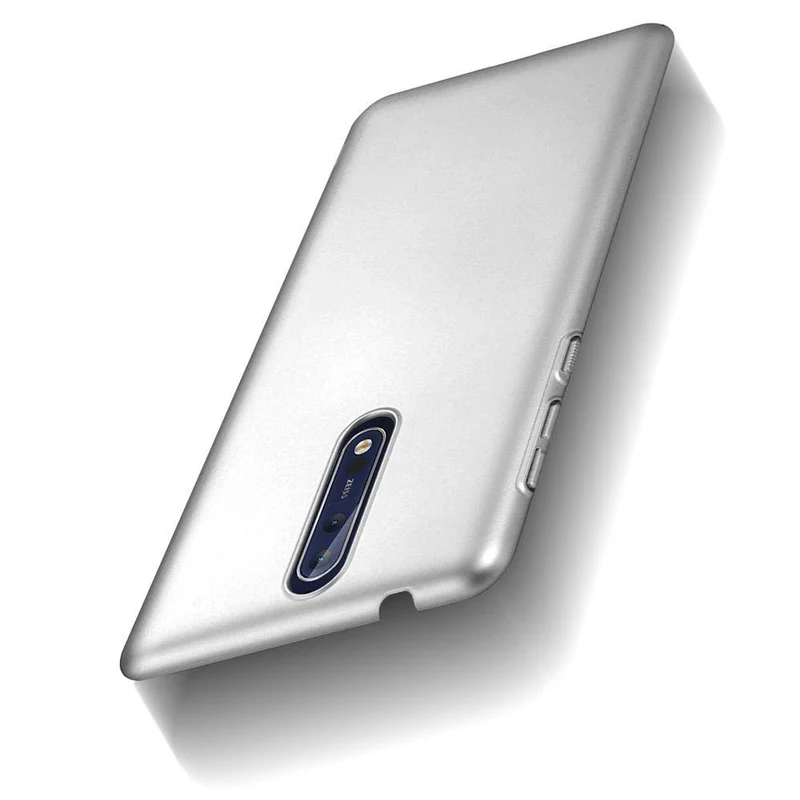 Cadorabo Hülle kompatibel mit Nokia 8 2017 Hard Case Schutzhülle in Metall Optik gegen Kratzer und Stöße