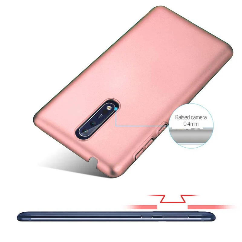 Cadorabo Hülle kompatibel mit Nokia 8 2017 Hard Case Schutzhülle in Metall Optik gegen Kratzer und Stöße