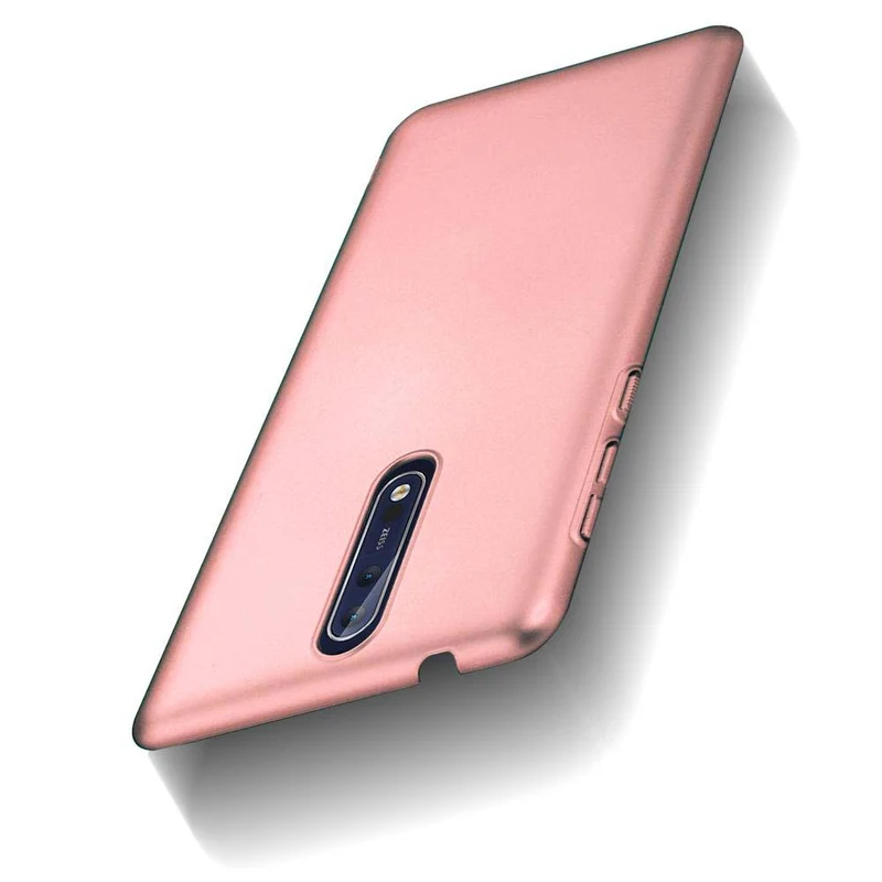 Cadorabo Hülle kompatibel mit Nokia 8 2017 Hard Case Schutzhülle in Metall Optik gegen Kratzer und Stöße