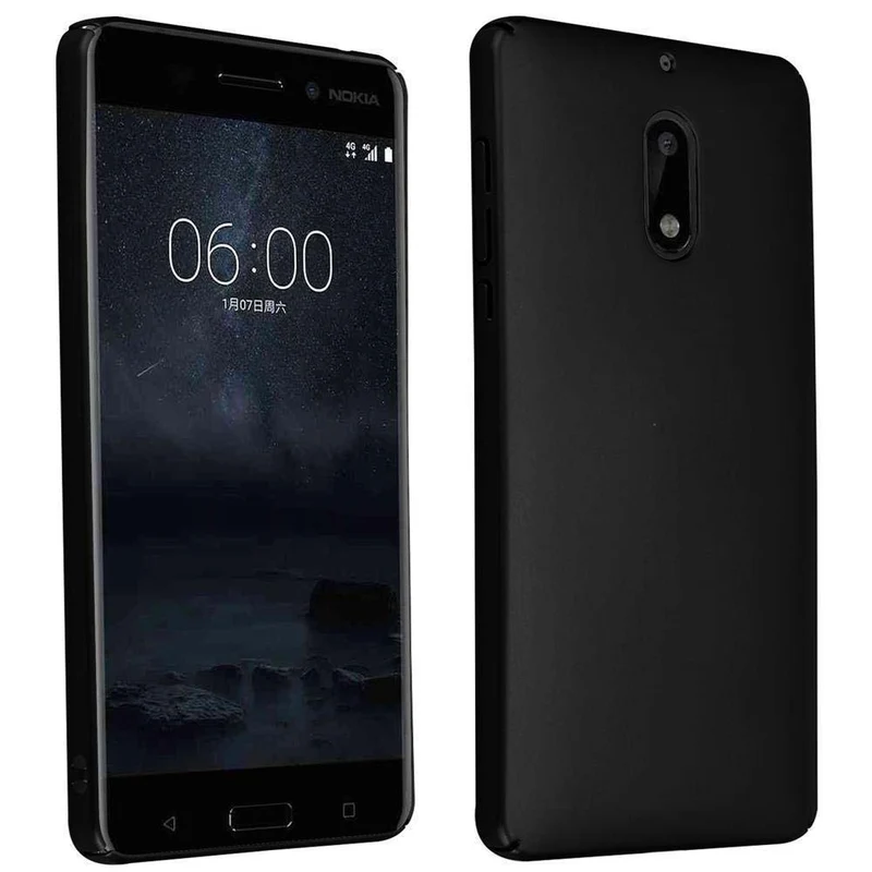 Cadorabo Hülle kompatibel mit Nokia 6 2017 Hard Case Schutzhülle in Metall Optik gegen Kratzer und Stöße