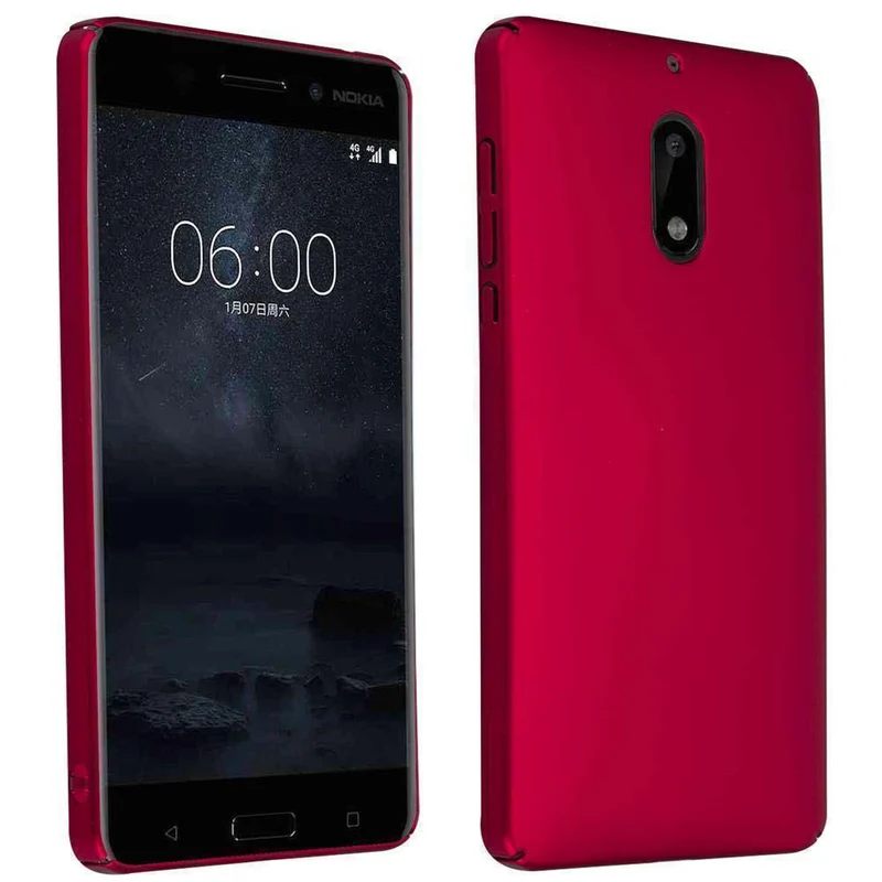 Cadorabo Hülle kompatibel mit Nokia 6 2017 Hard Case Schutzhülle in Metall Optik gegen Kratzer und Stöße