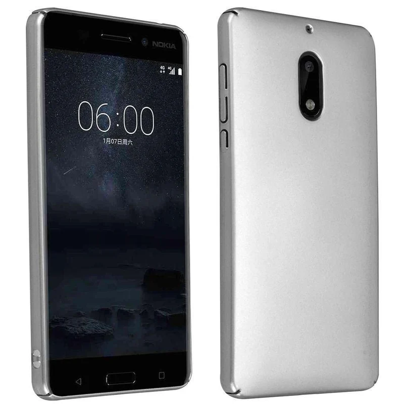 Cadorabo Hülle kompatibel mit Nokia 6 2017 Hard Case Schutzhülle in Metall Optik gegen Kratzer und Stöße
