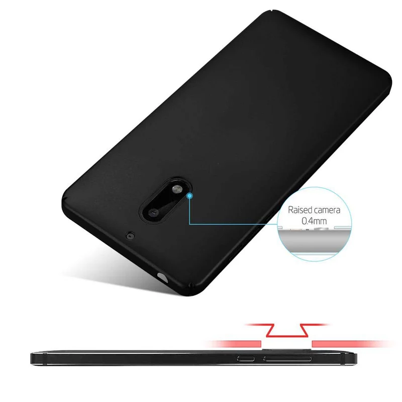 Cadorabo Hülle kompatibel mit Nokia 6 2017 Hard Case Schutzhülle in Metall Optik gegen Kratzer und Stöße