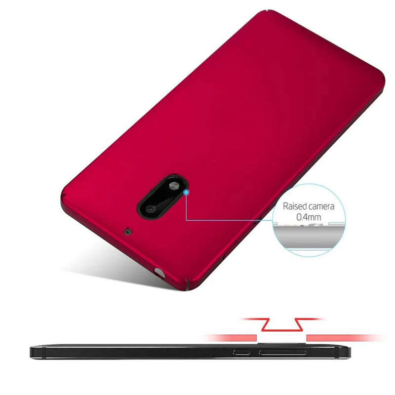 Cadorabo Hülle kompatibel mit Nokia 6 2017 Hard Case Schutzhülle in Metall Optik gegen Kratzer und Stöße