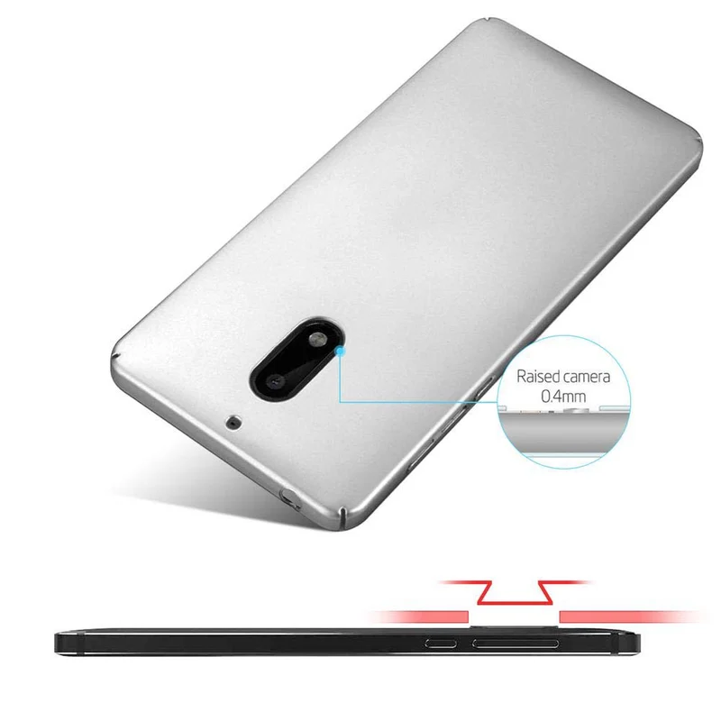 Cadorabo Hülle kompatibel mit Nokia 6 2017 Hard Case Schutzhülle in Metall Optik gegen Kratzer und Stöße