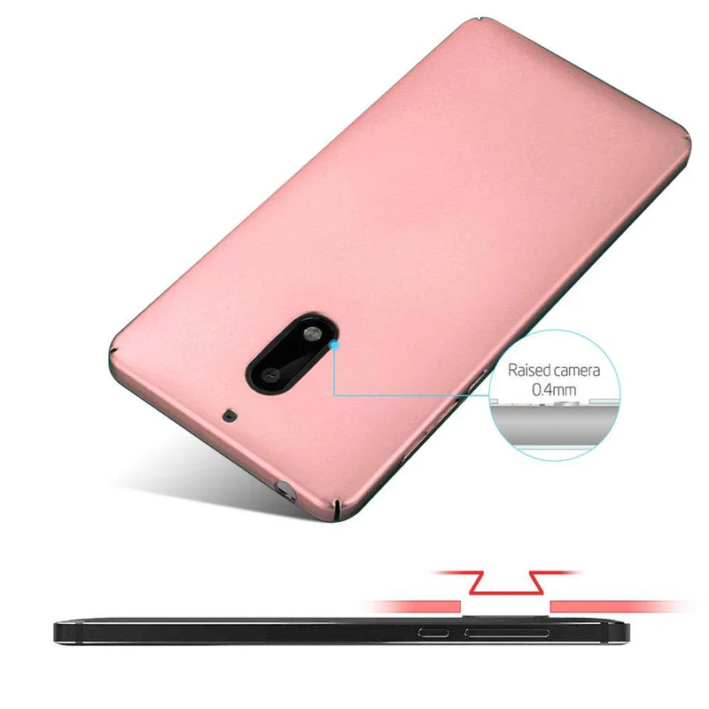 Cadorabo Hülle kompatibel mit Nokia 6 2017 Hard Case Schutzhülle in Metall Optik gegen Kratzer und Stöße