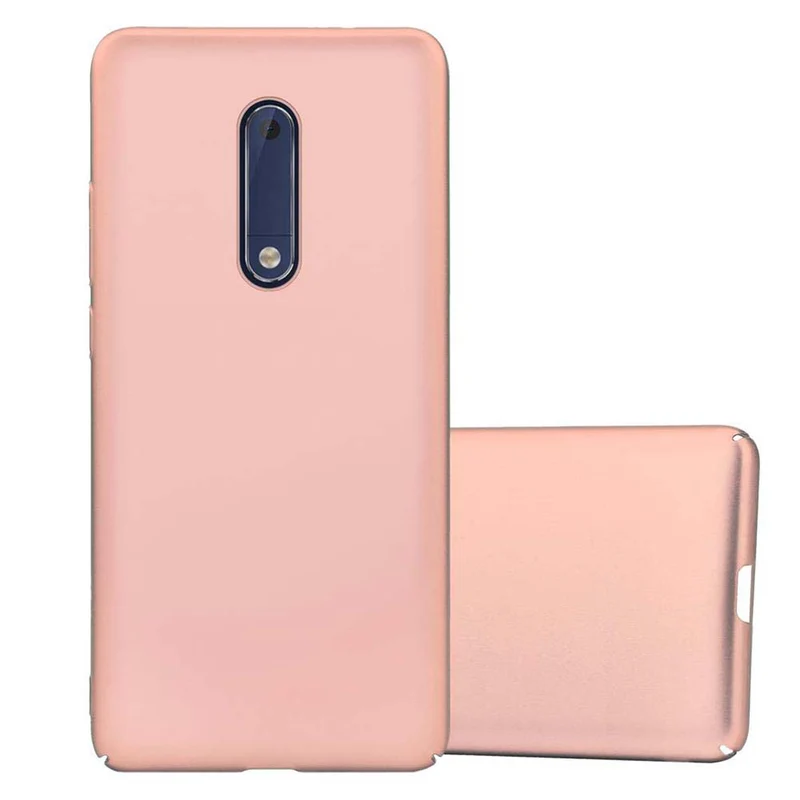 Cadorabo Hülle kompatibel mit Nokia 5 2017 Hard Case Schutzhülle in Metall Optik gegen Kratzer und Stöße